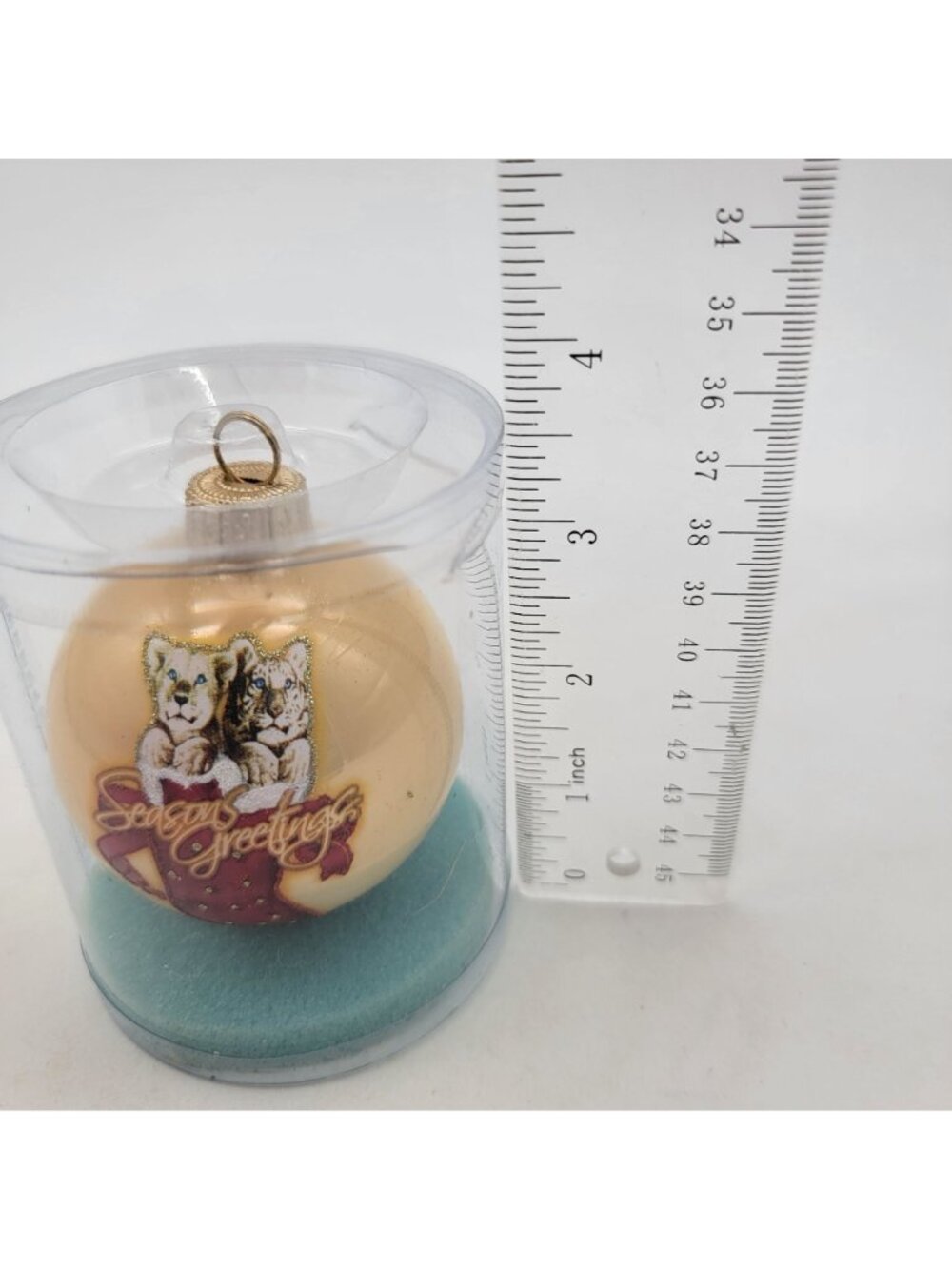 Siegfried & Roy Mirage Las Vegas Glass Ornament "Seasons Greetings" xmas Decor - Picture 7 of 8